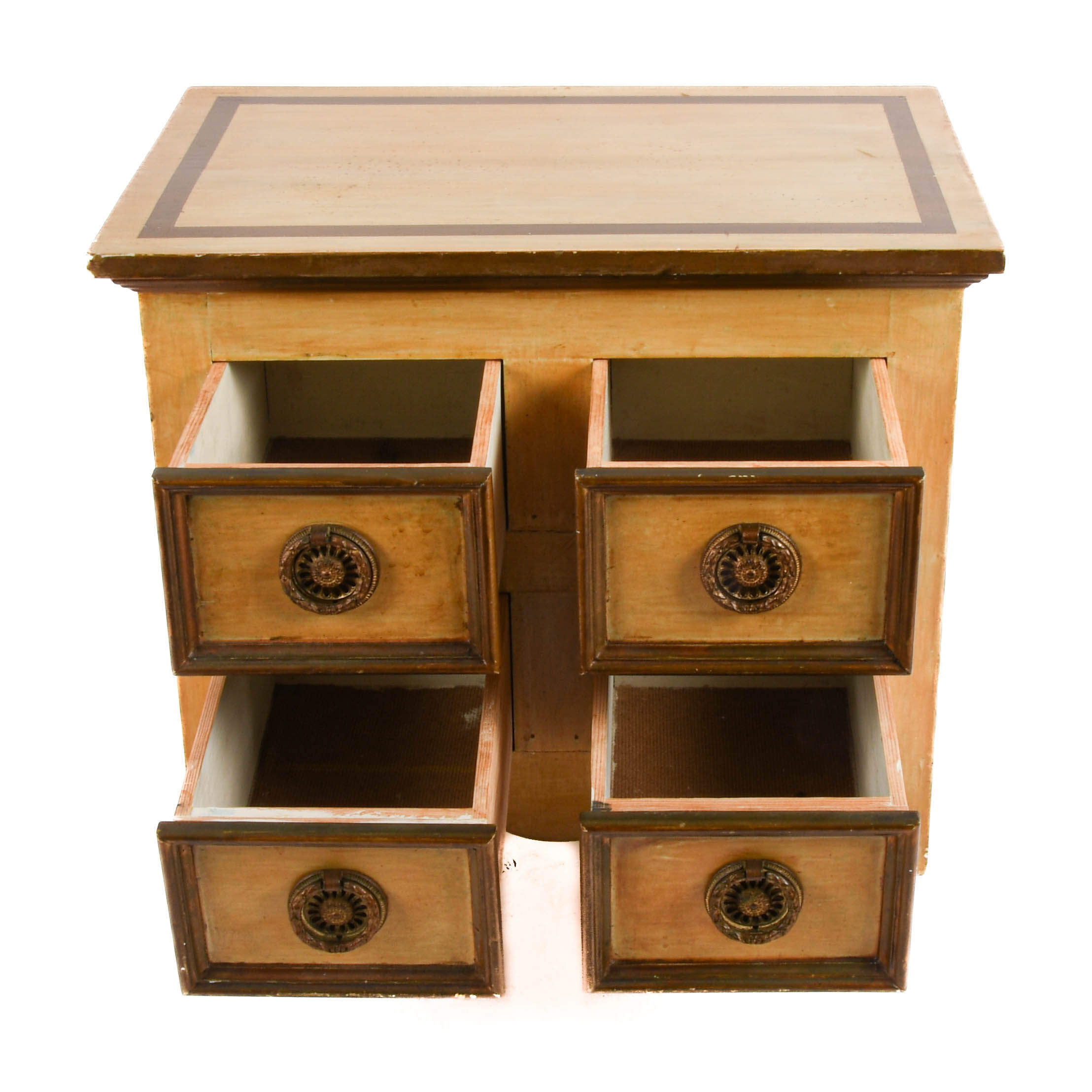 Bench Made Wood and Hand-Decorated Tabletop Storage Cabinet-3