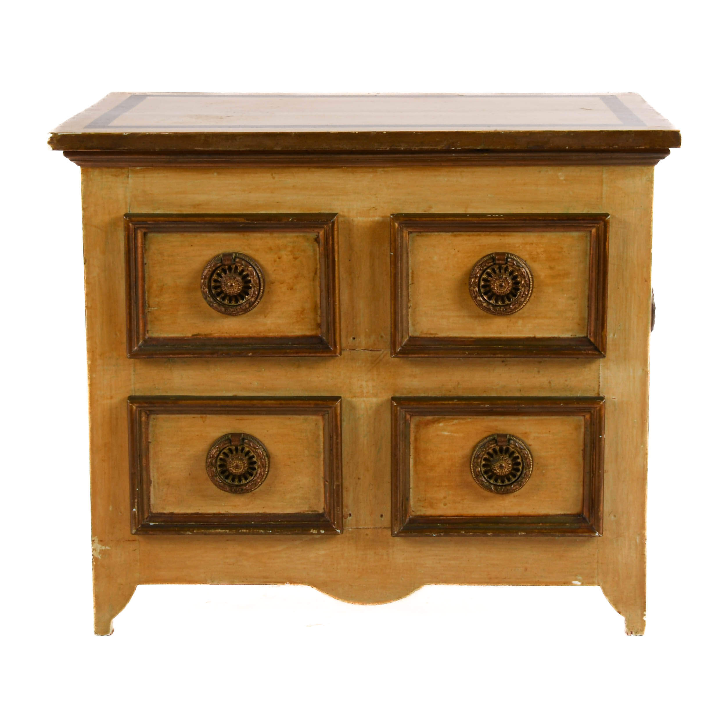 Bench Made Wood and Hand-Decorated Tabletop Storage Cabinet-1