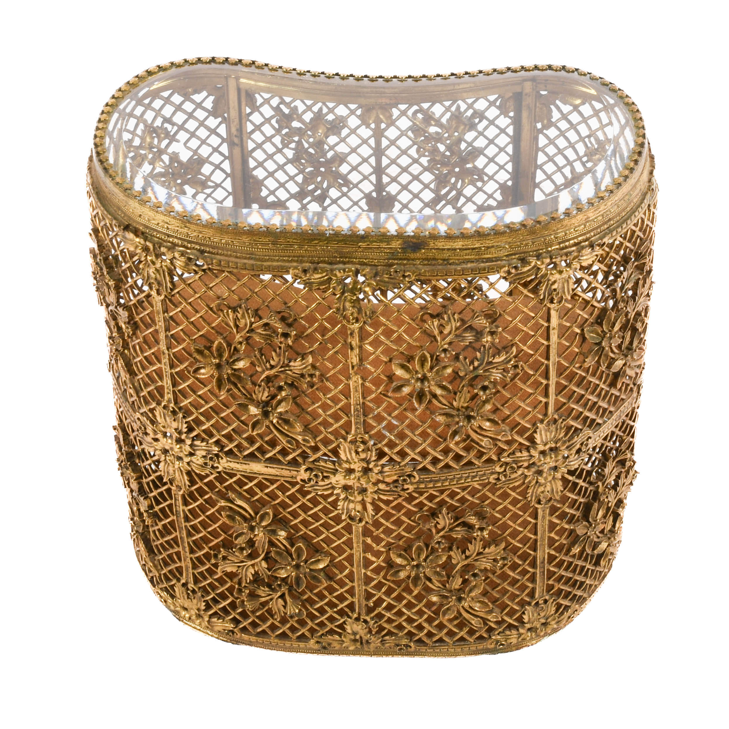 Hollywood Regency Gilt Brass Two-Tier Jewelry Vitrine-3