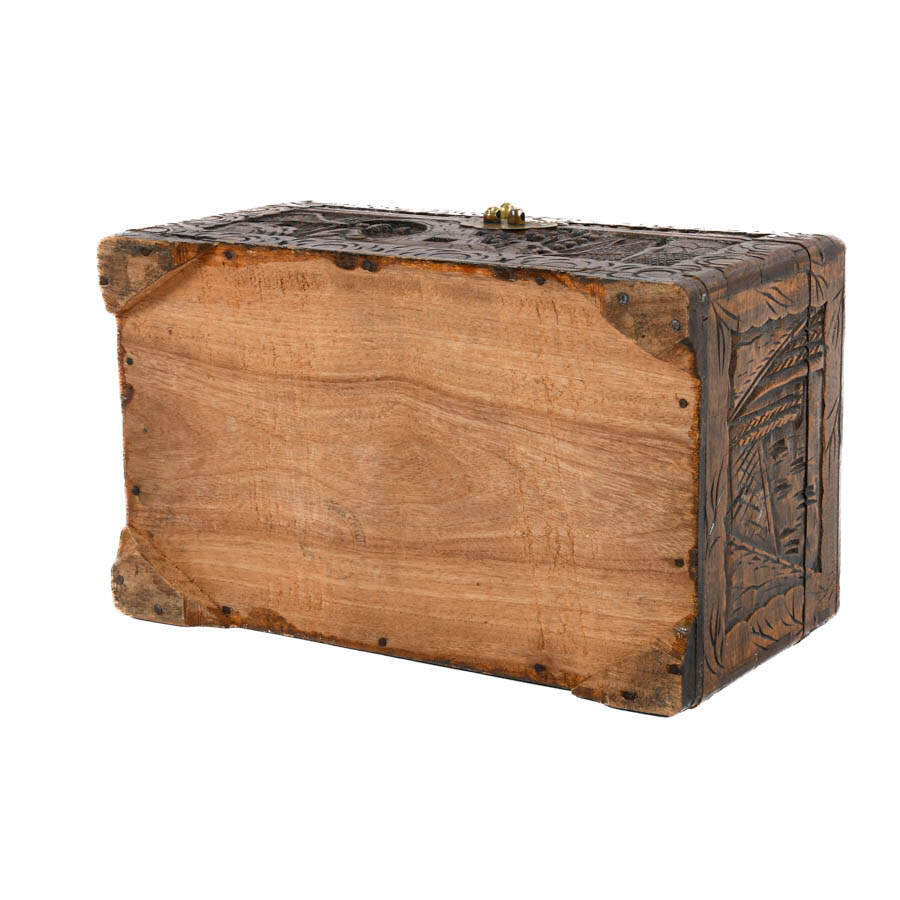 Chinese Carved Wood Camphor Storage Box-7