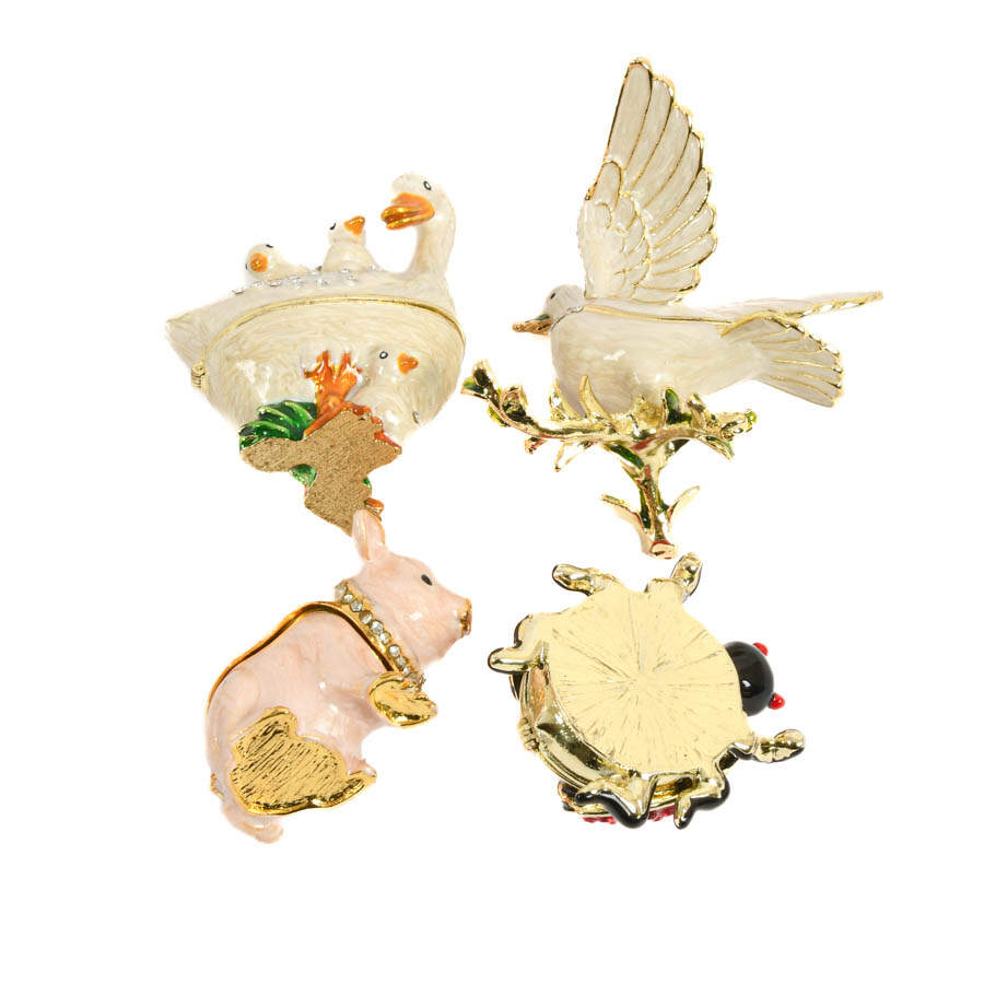 Grouping of Four Figural Jeweled Boxes-6