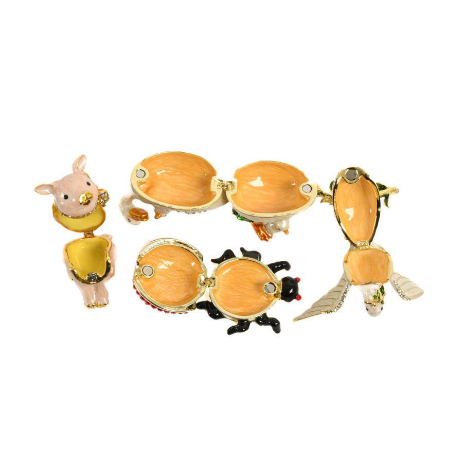 Grouping of Four Figural Jeweled Boxes-5