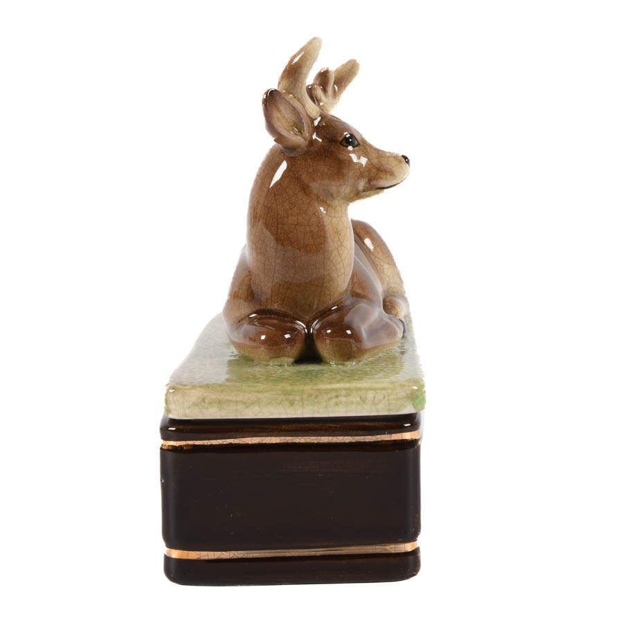 Takahashi Drip Glaze Pottery Figural Deer Box-5