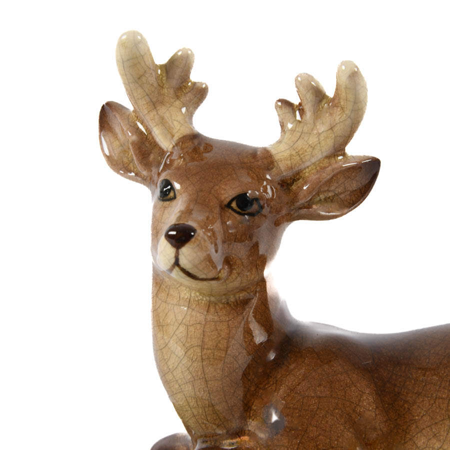 Takahashi Drip Glaze Pottery Figural Deer Box-2
