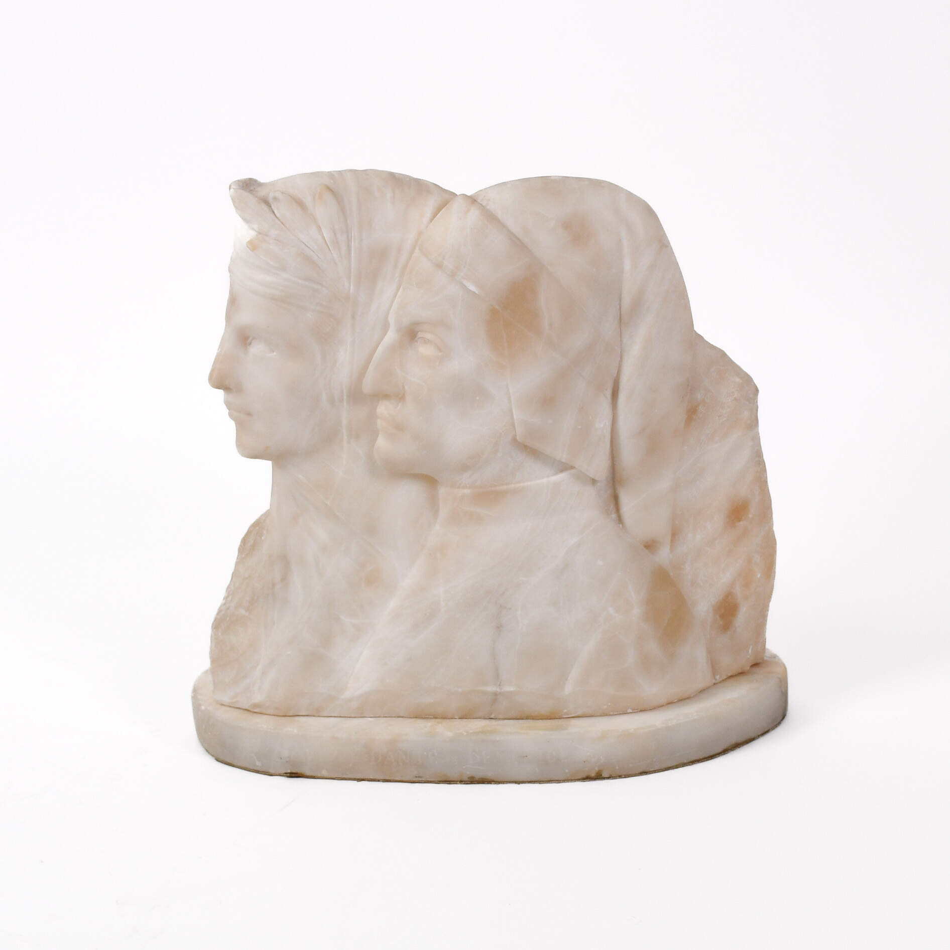 Alabaster Dante and Beatrice Profile Bust-1