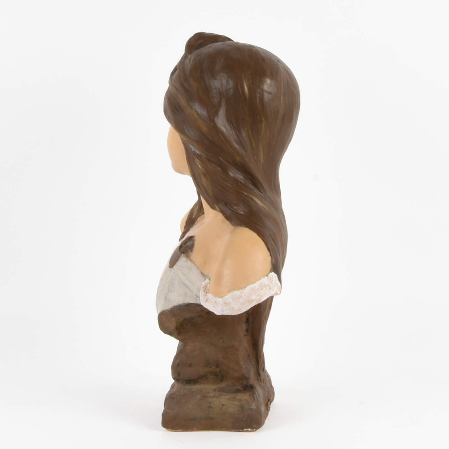 Antique C. Hennecke Chalkware Female Bust-4