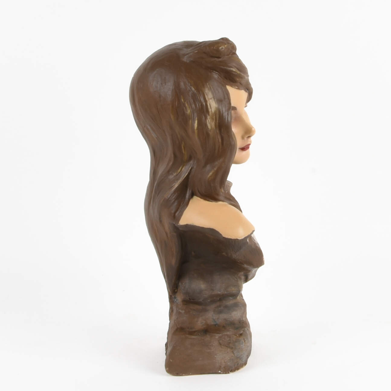 Antique C. Hennecke Chalkware Female Bust-2