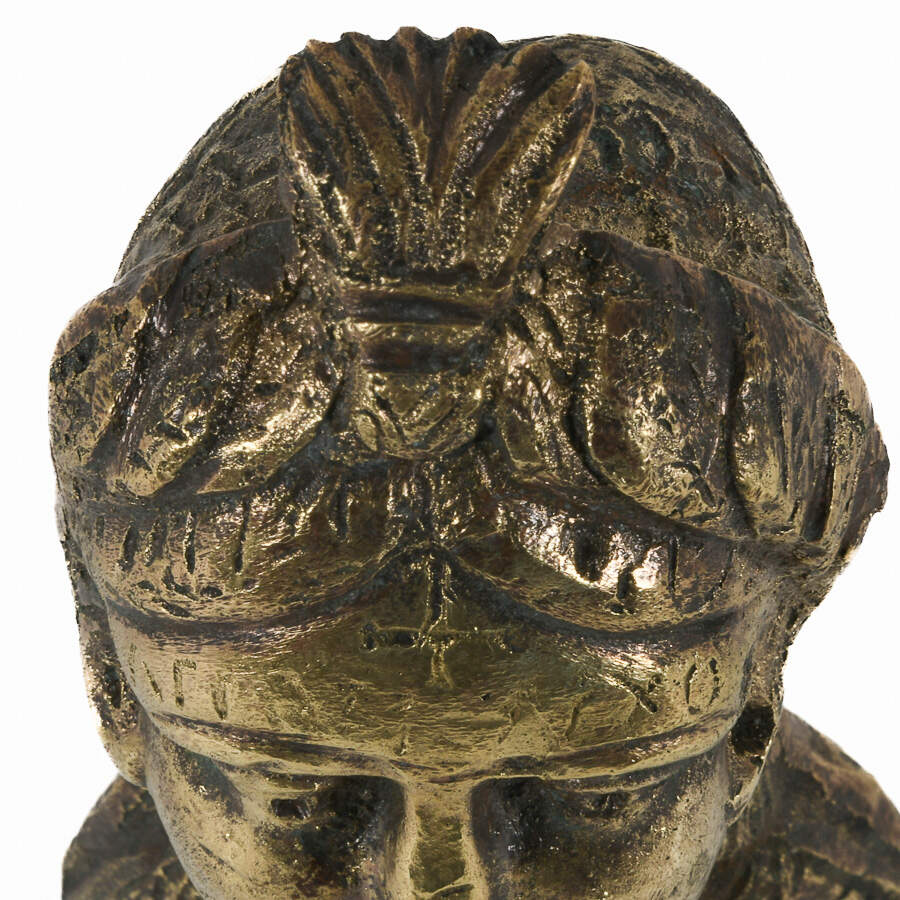 Brass Sculpture Woman's Head-7