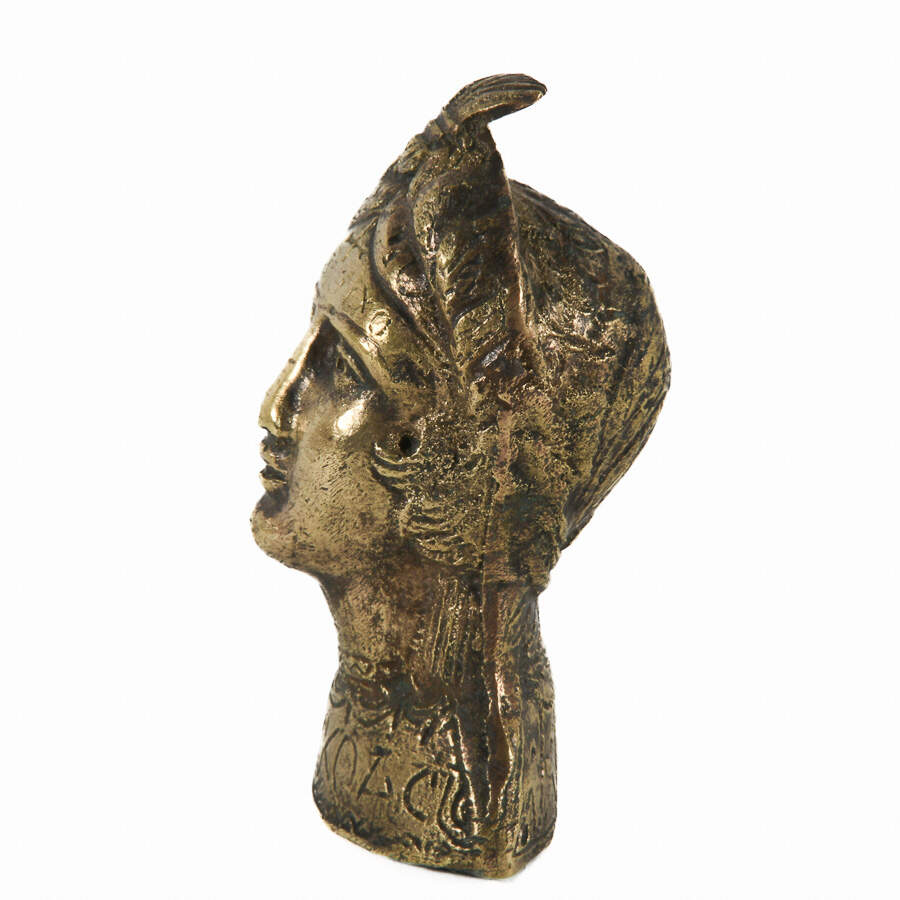 Brass Sculpture Woman's Head-4