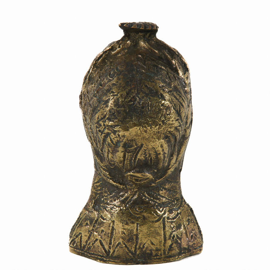 Brass Sculpture Woman's Head-3
