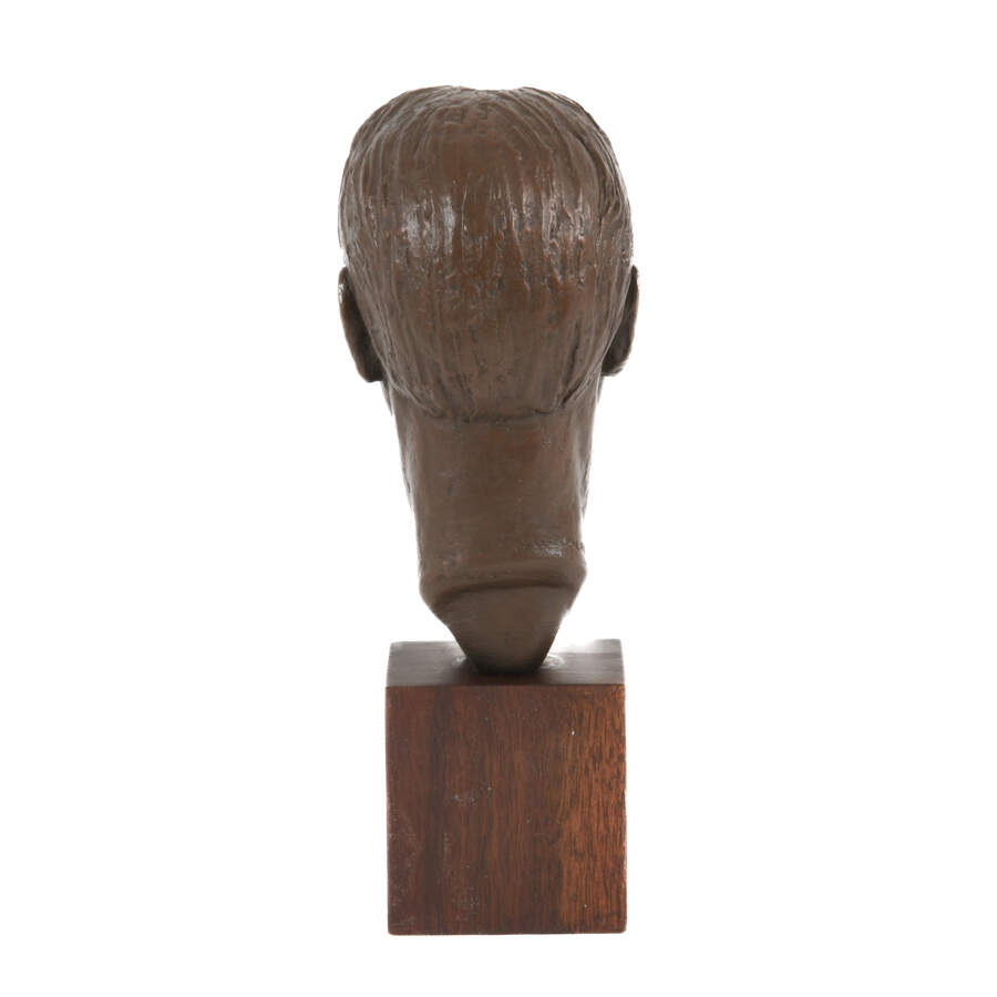 Albert Schweitzer Mini Bust on Wood Base After Leo Cherne-3