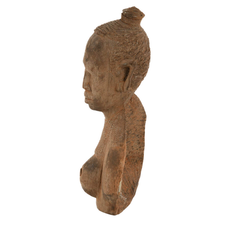 Antique Carved African Female Bust-7