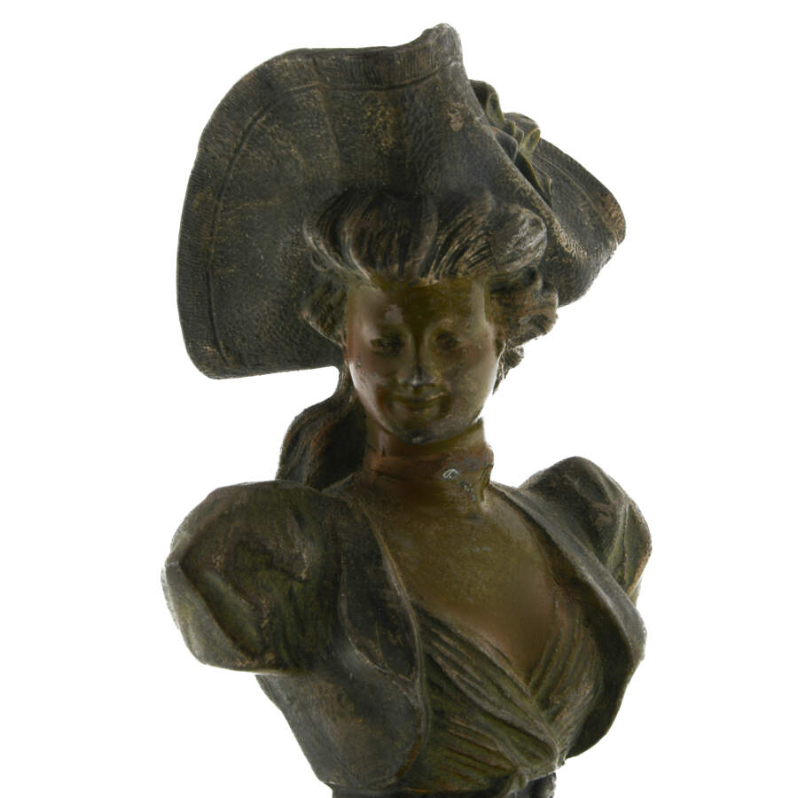 Woman with Hat on Marble Base-5