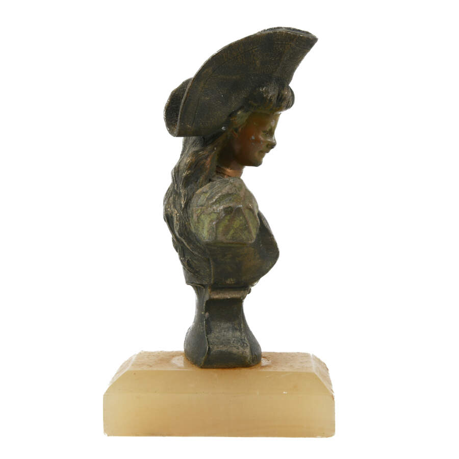 Woman with Hat on Marble Base-4