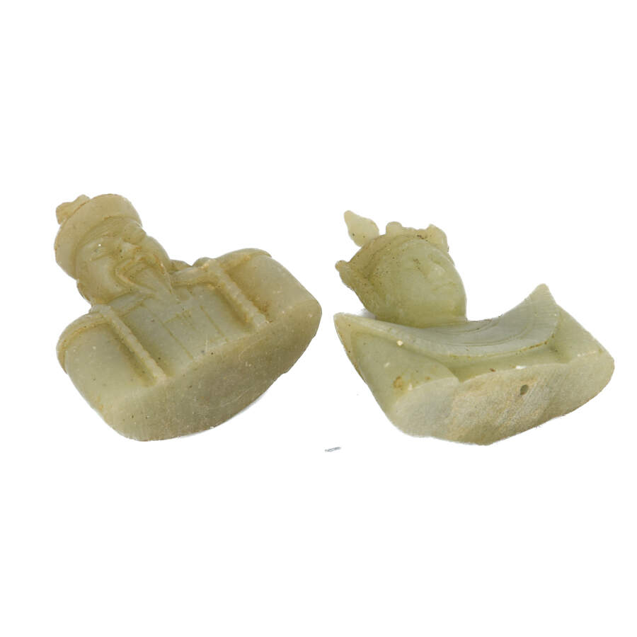 Pair Chinese Carved Nephrite Emperor and Empress Figures-6