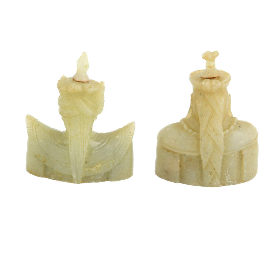 Pair Chinese Carved Nephrite Emperor and Empress Figures-3