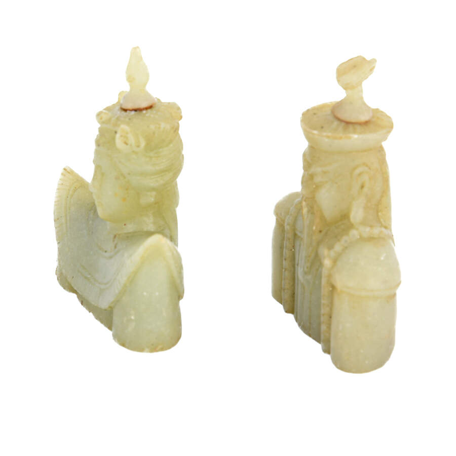 Pair Chinese Carved Nephrite Emperor and Empress Figures-2