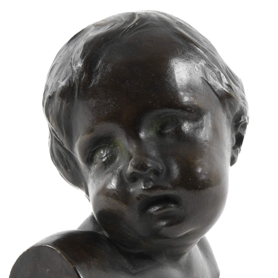 Signed Dini E. Cellai Terracotta Bust of a Child-5
