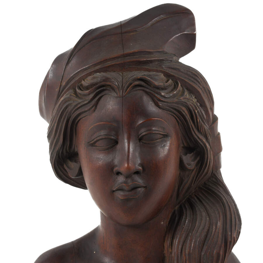 Carved Wood Balinese Bust-2