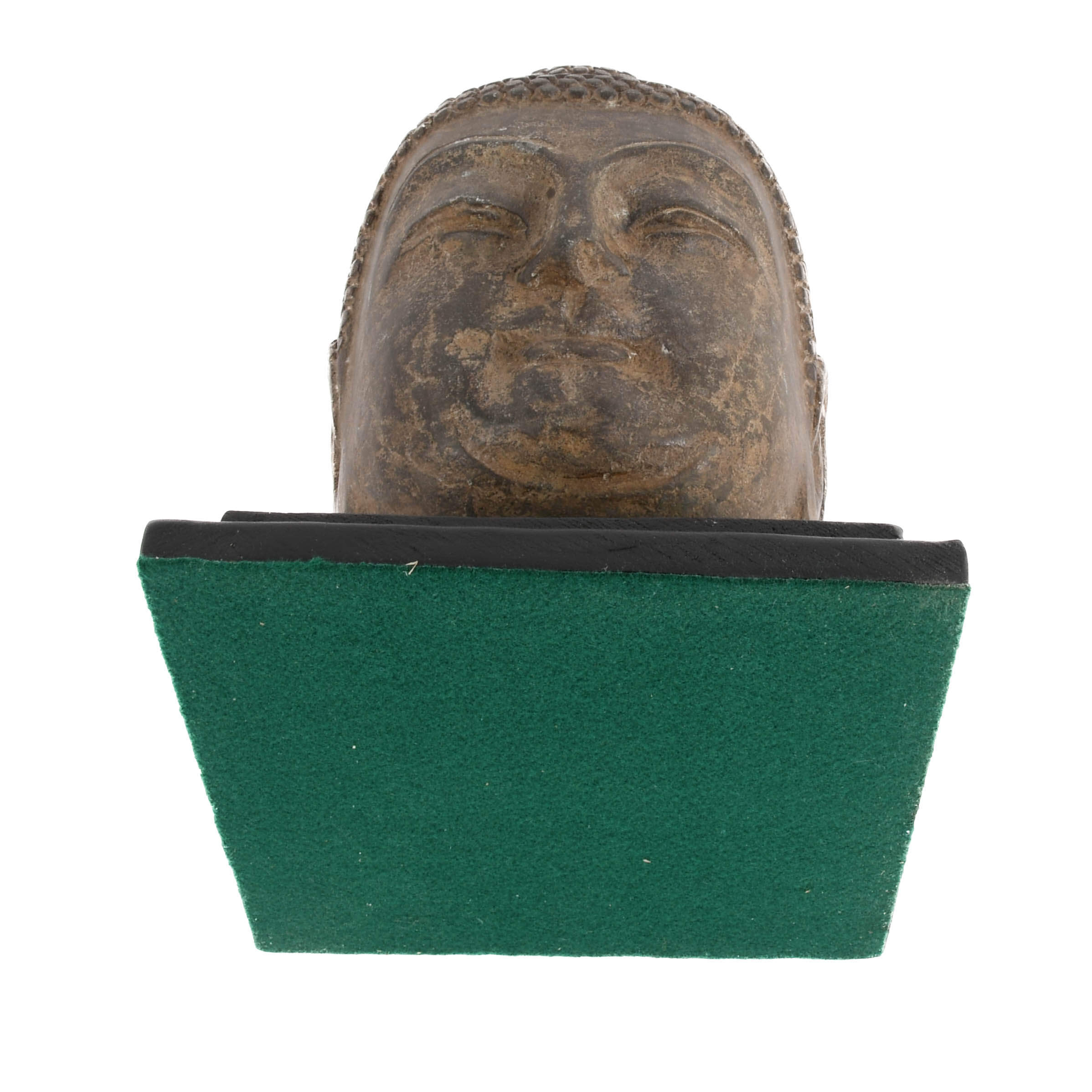 Carved Stone Buddha Head with Base-6