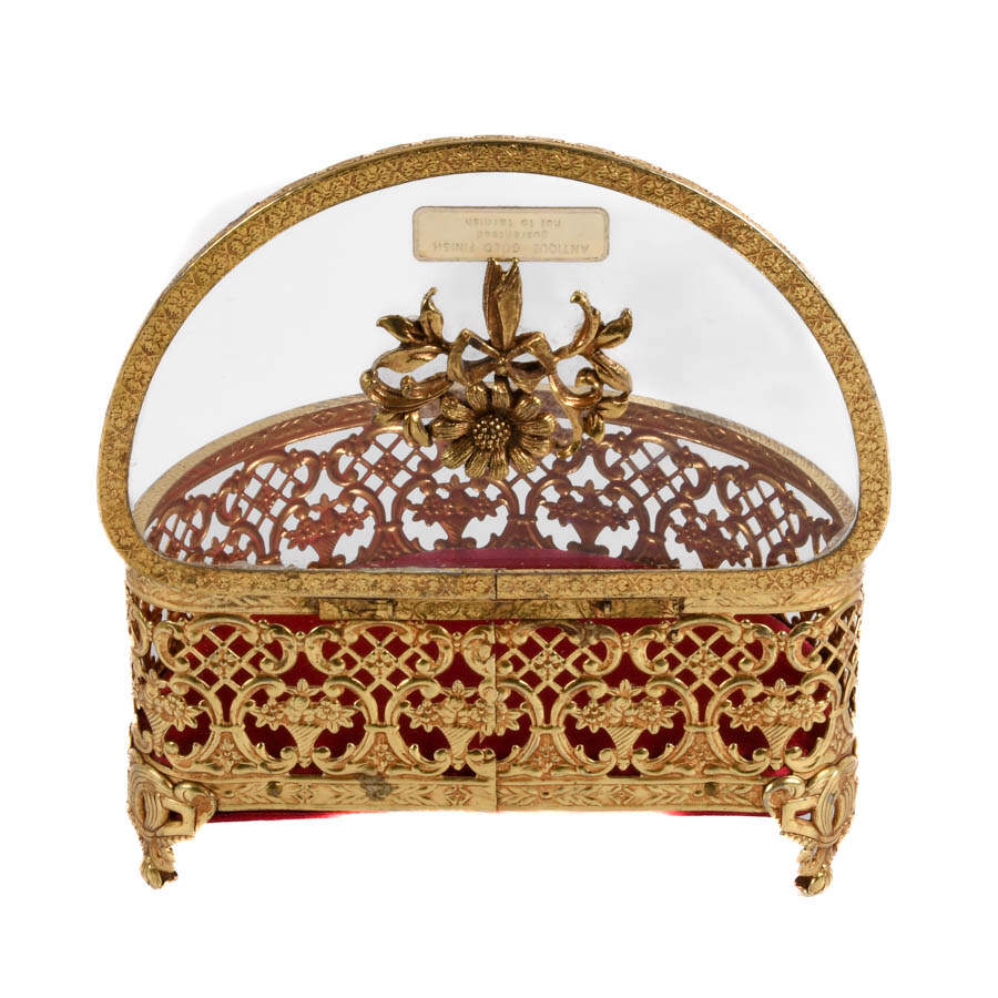 Demilune-Shaped Footed Filigree Jewelry Casket-5