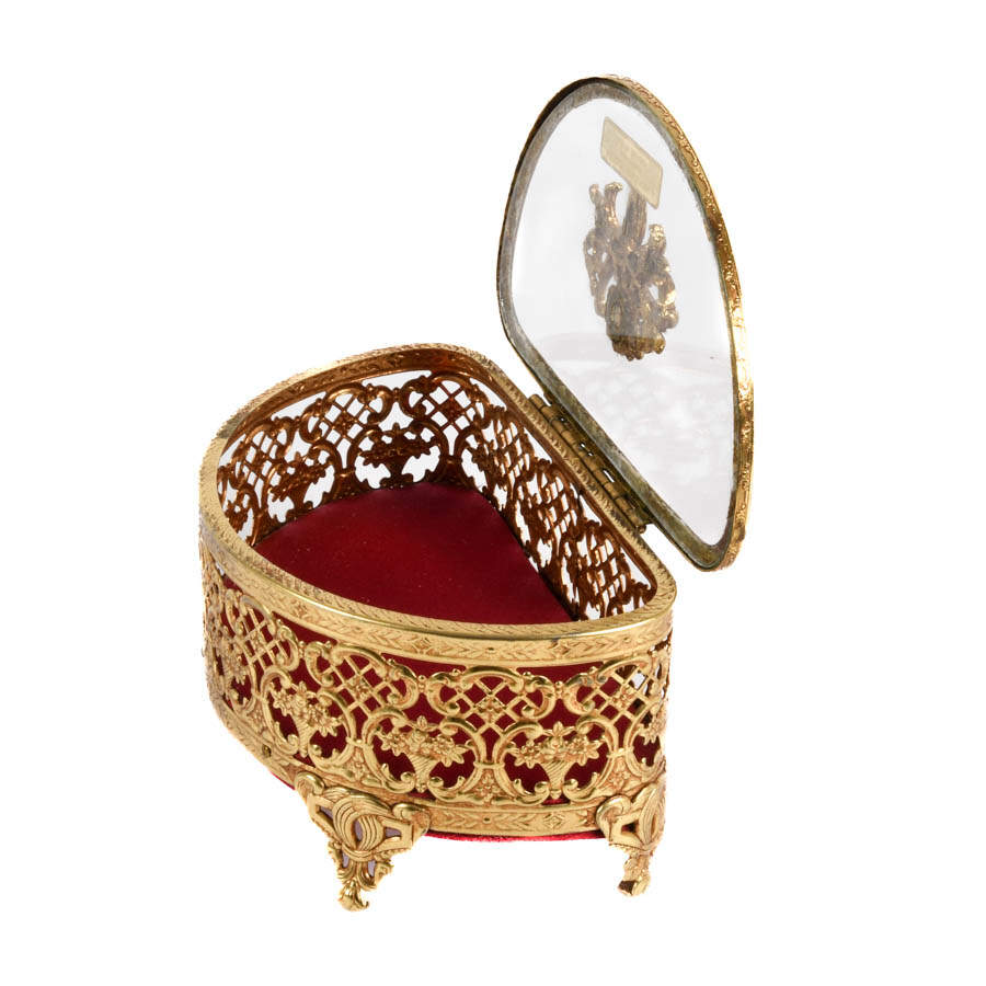 Demilune-Shaped Footed Filigree Jewelry Casket-4