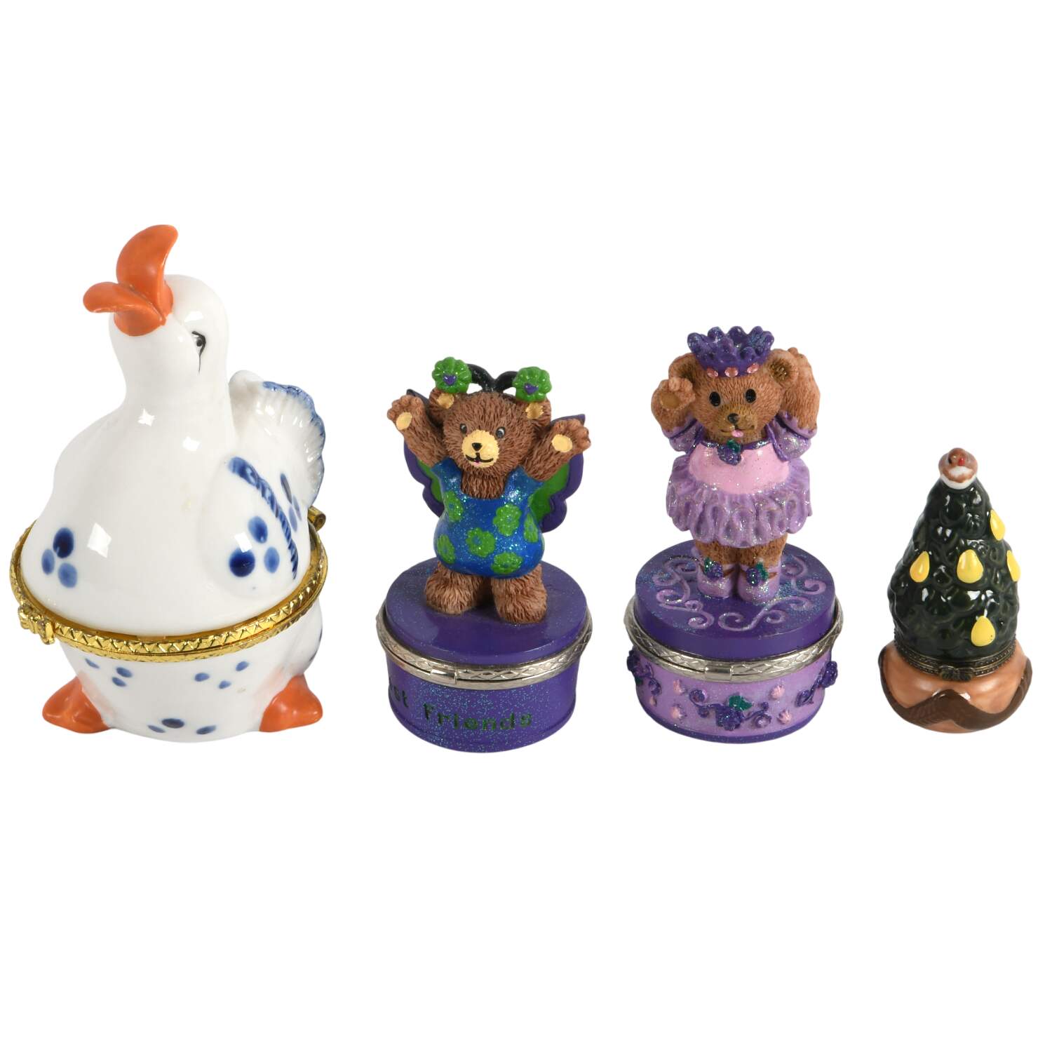 Grouping of Four Figural Trinket Boxes-1