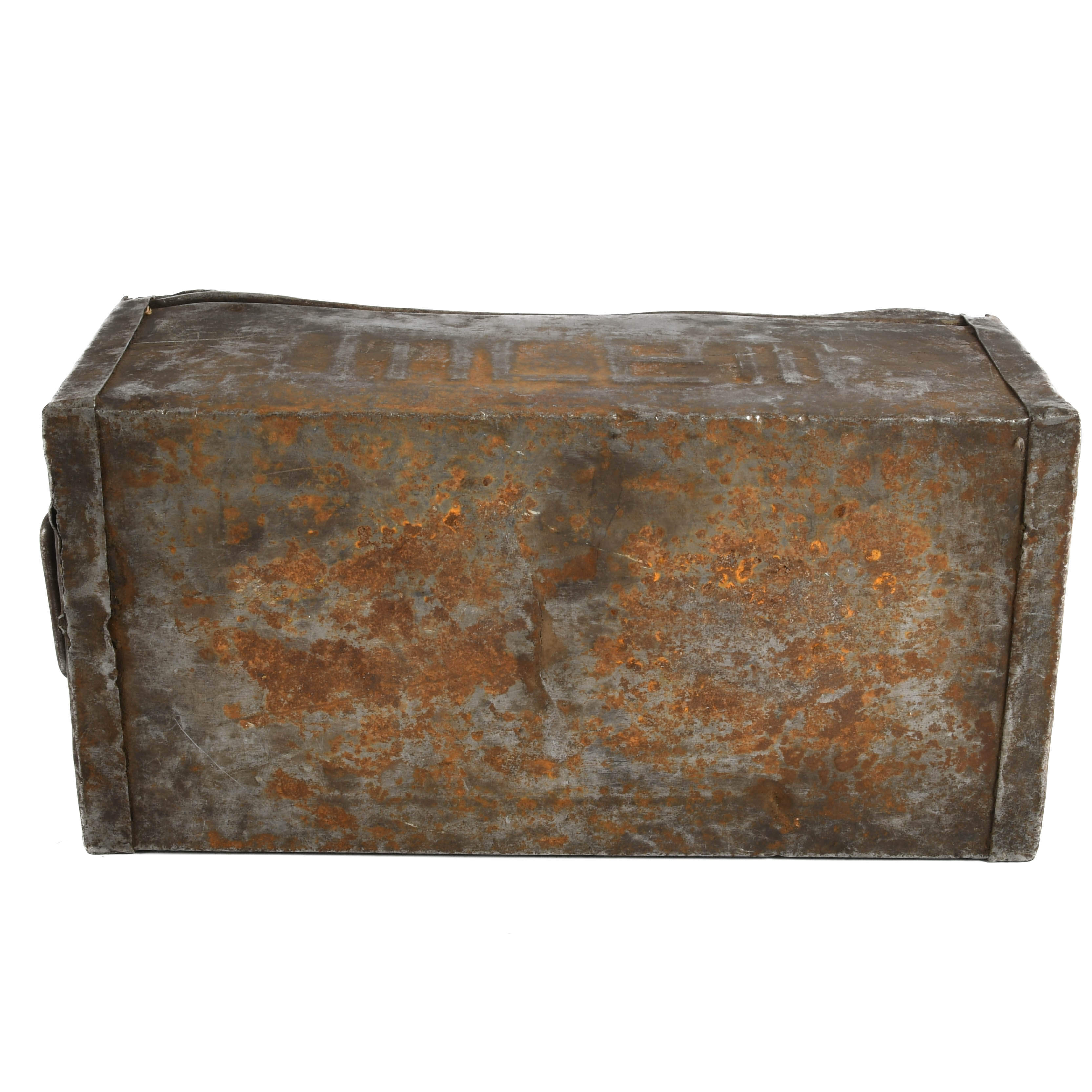 Antique 1880s Metal Tin Storage Box-9