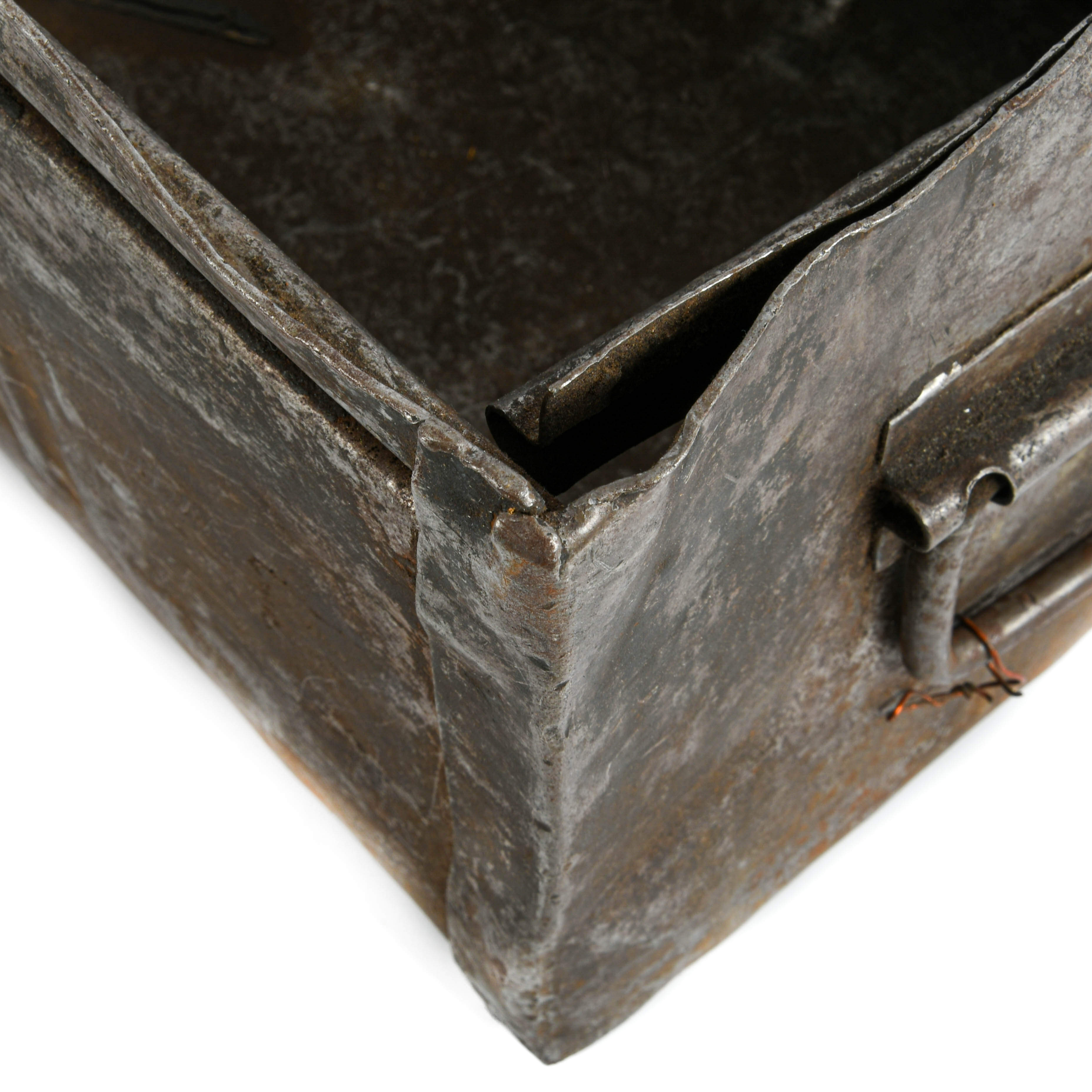 Antique 1880s Metal Tin Storage Box-6