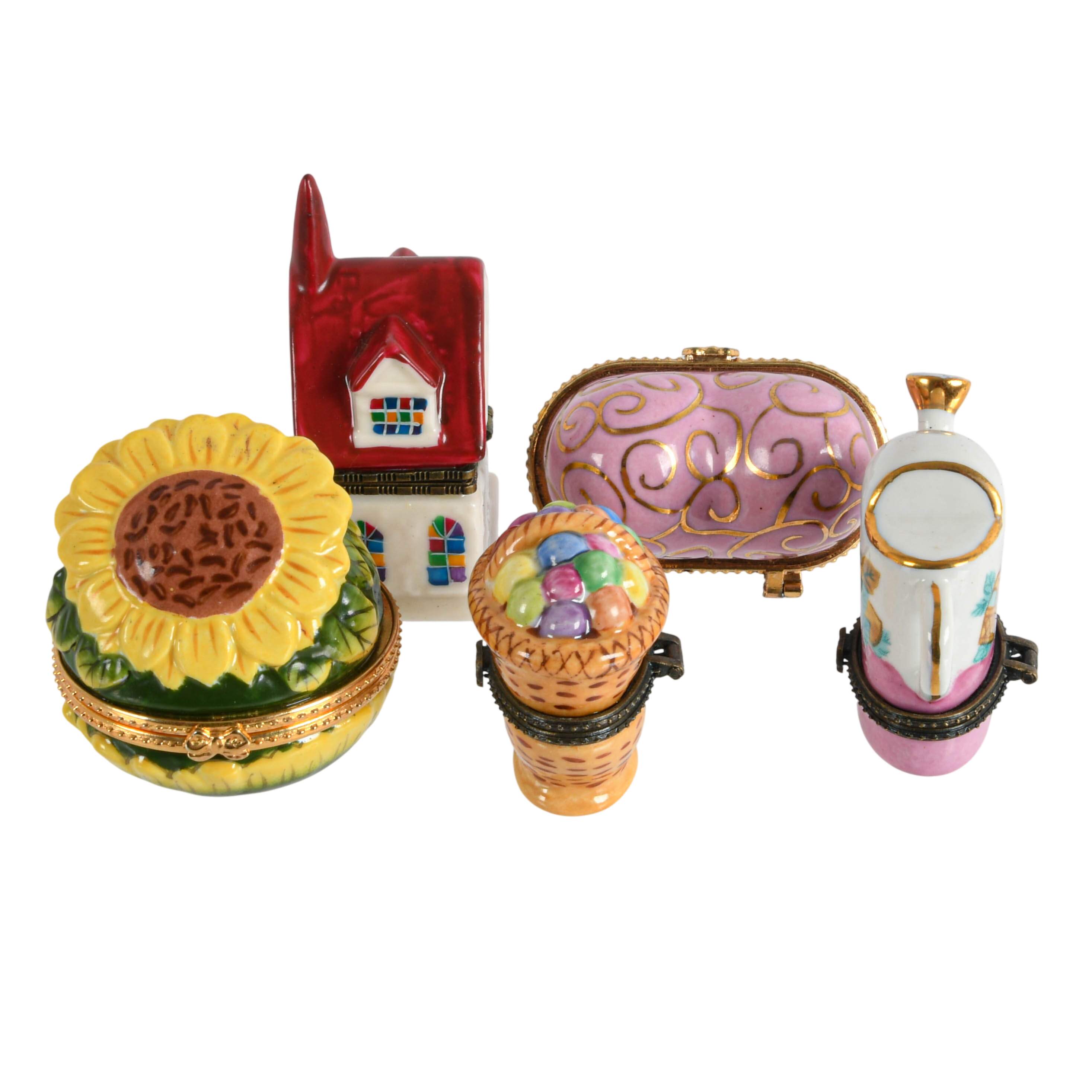 Grouping of Five Figural Trinket Boxes-2