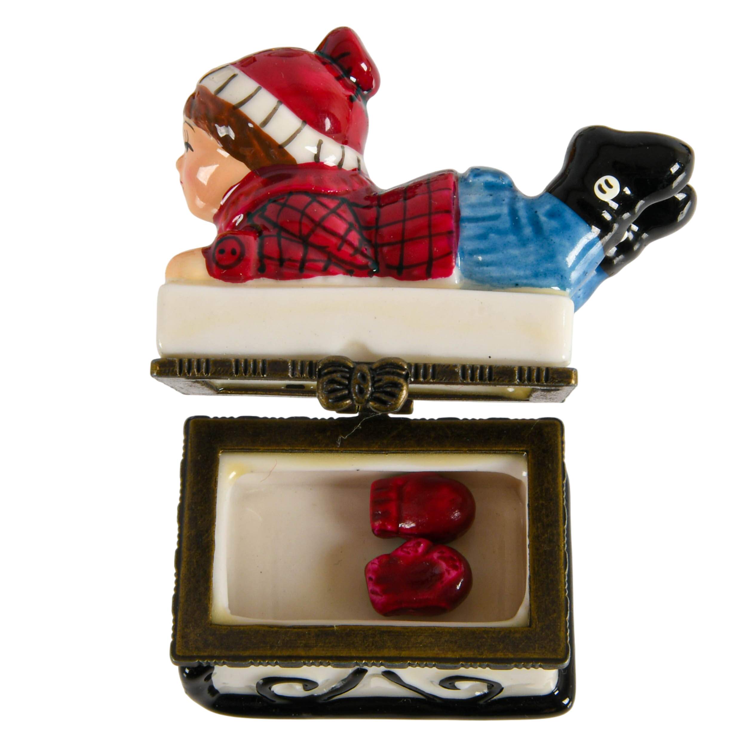 Set of Five Figural Porcelain Trinket Boxes-13