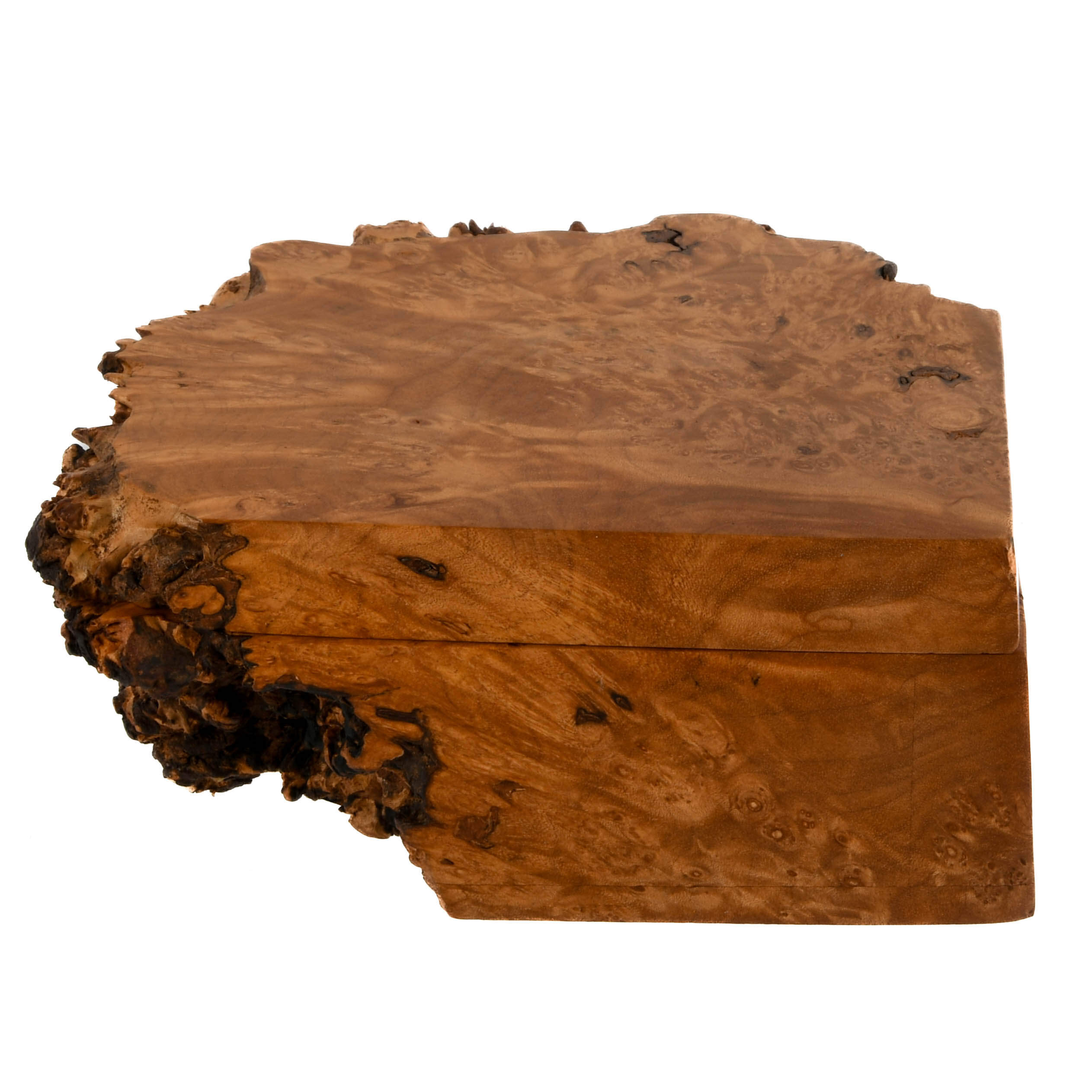 Signed Michael Elkan Hand-Carved Maple Burlwood Box-4