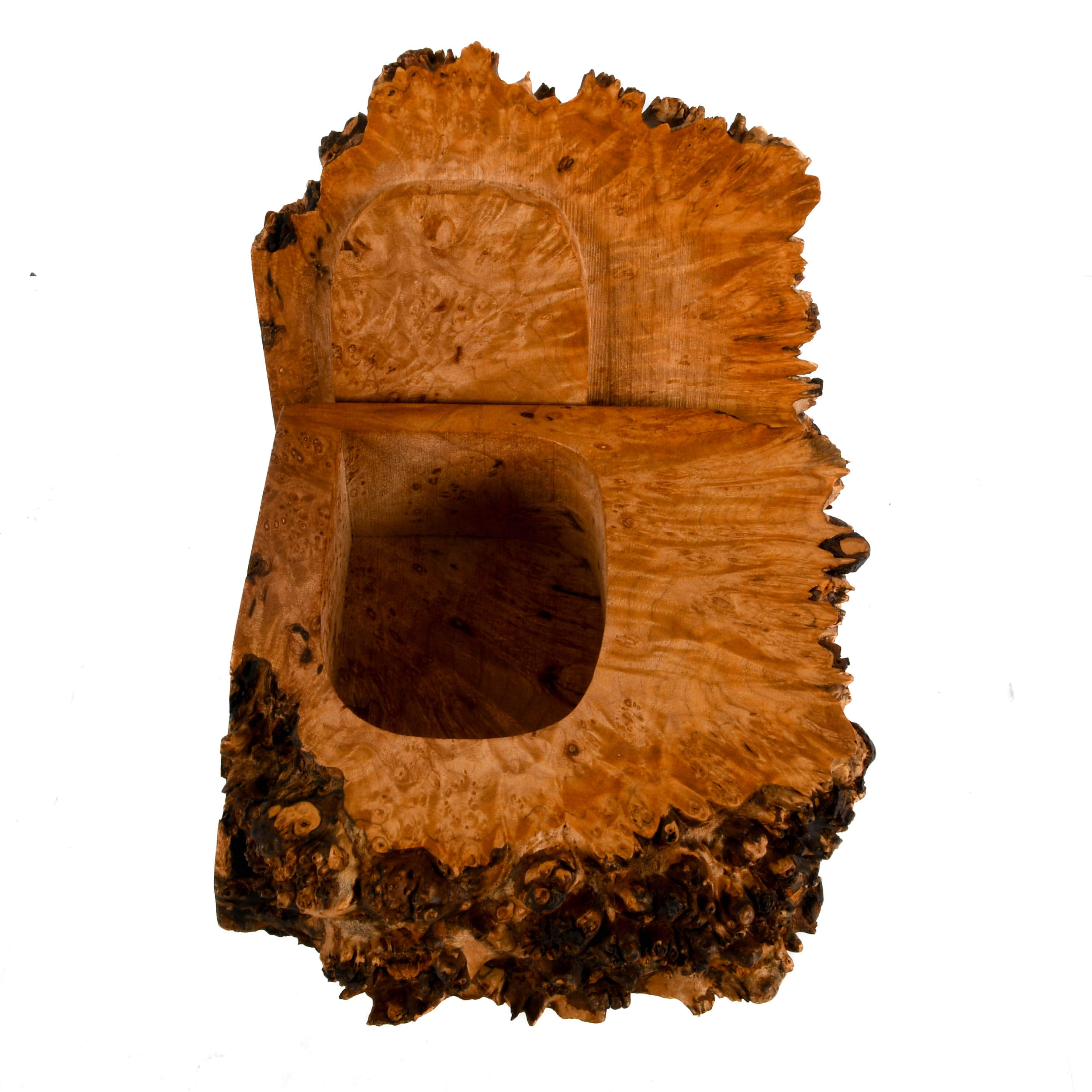 Signed Michael Elkan Hand-Carved Maple Burlwood Box-1