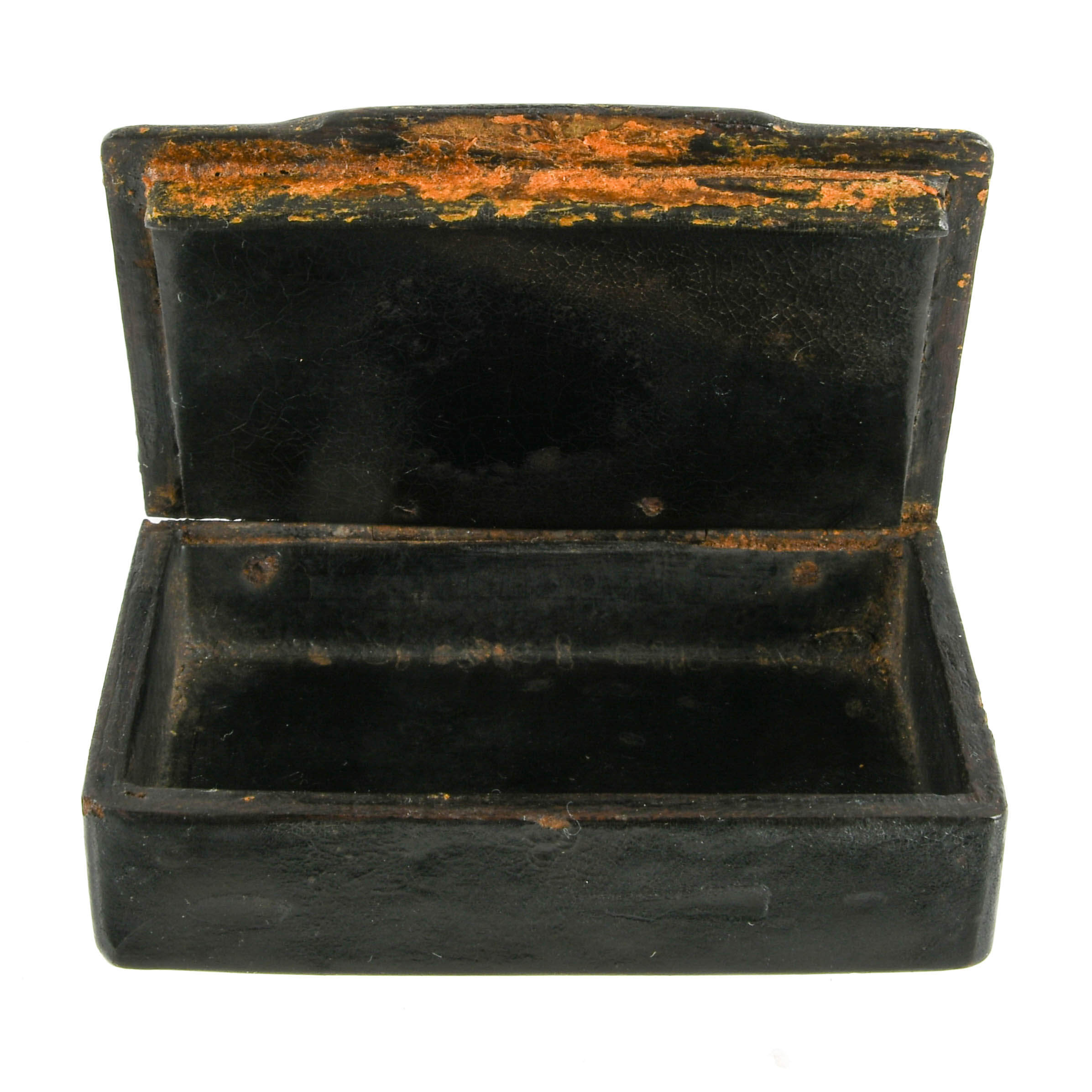 Antique Spanish Hand-Painted Wood Trinket Box-1