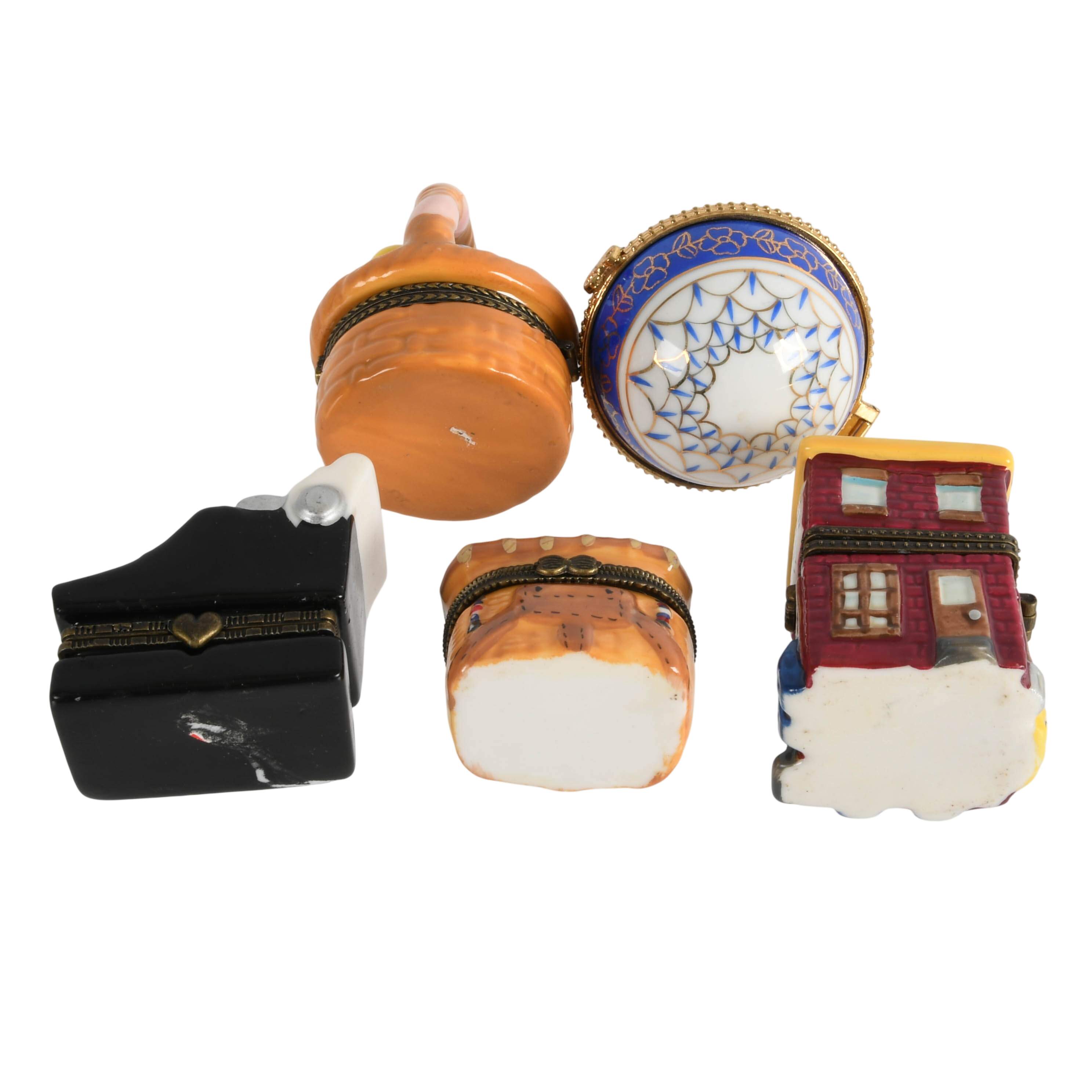 Grouping of Porcelain Figural Trinket Boxes-5