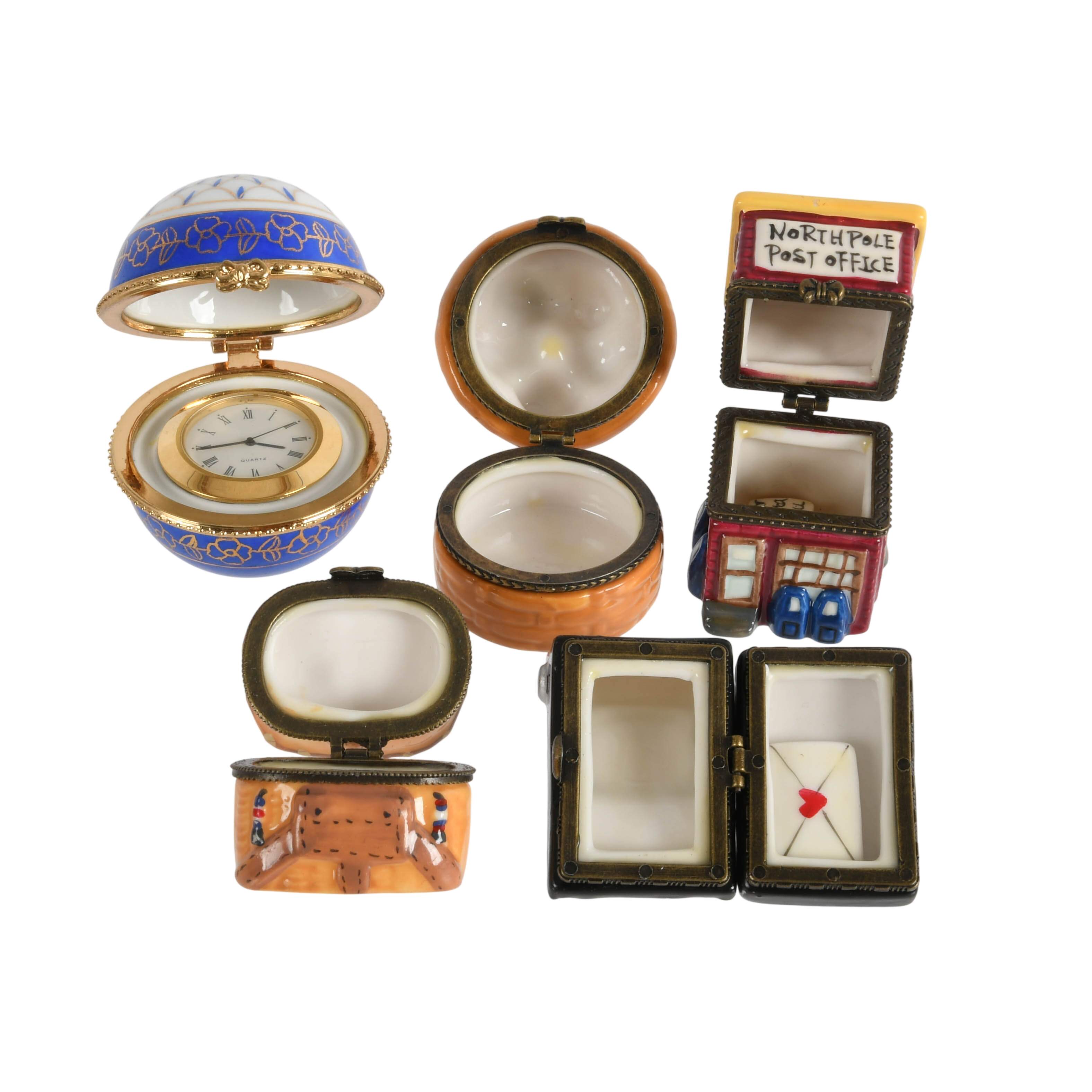 Grouping of Porcelain Figural Trinket Boxes-3