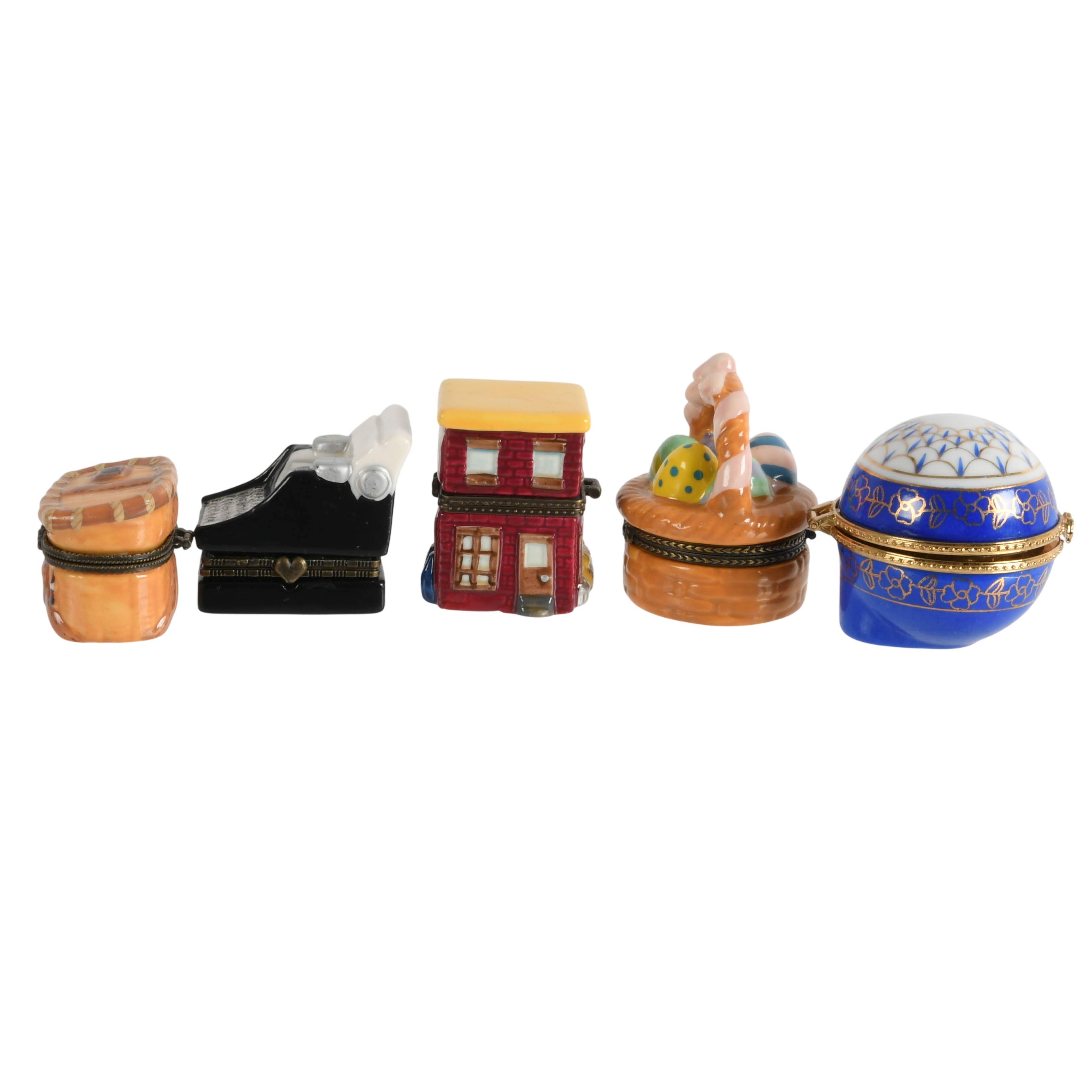 Grouping of Porcelain Figural Trinket Boxes-2