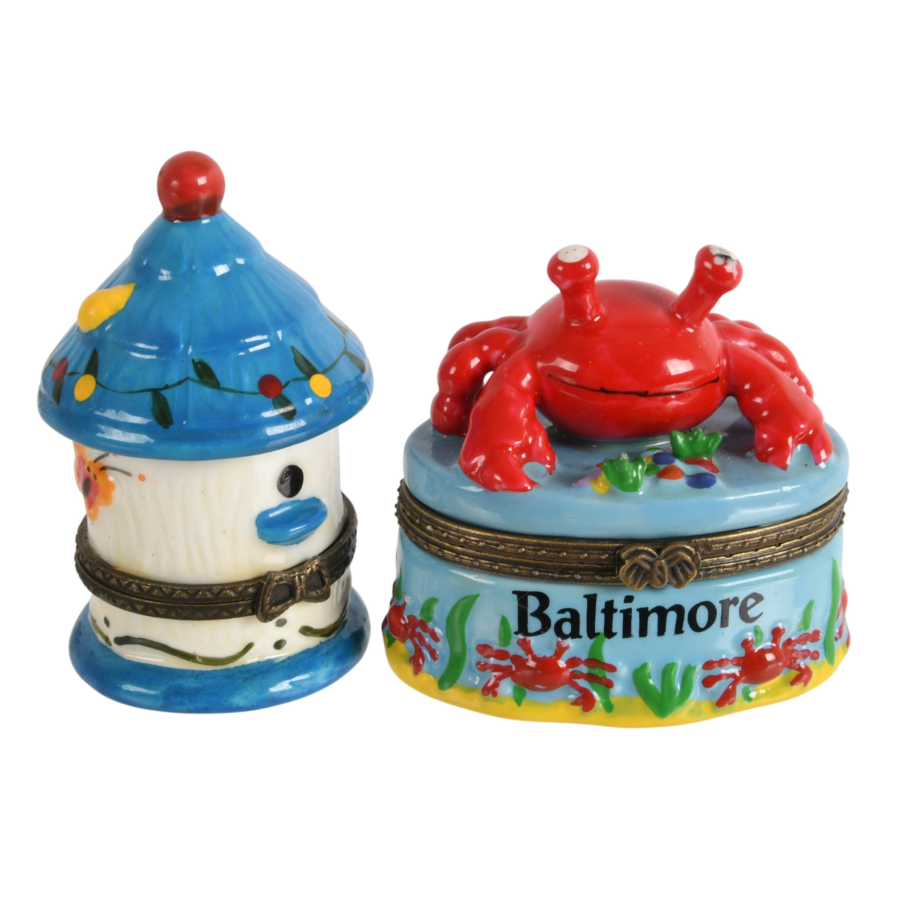 Set of Five Porcelain Figural Trinket Boxes-4