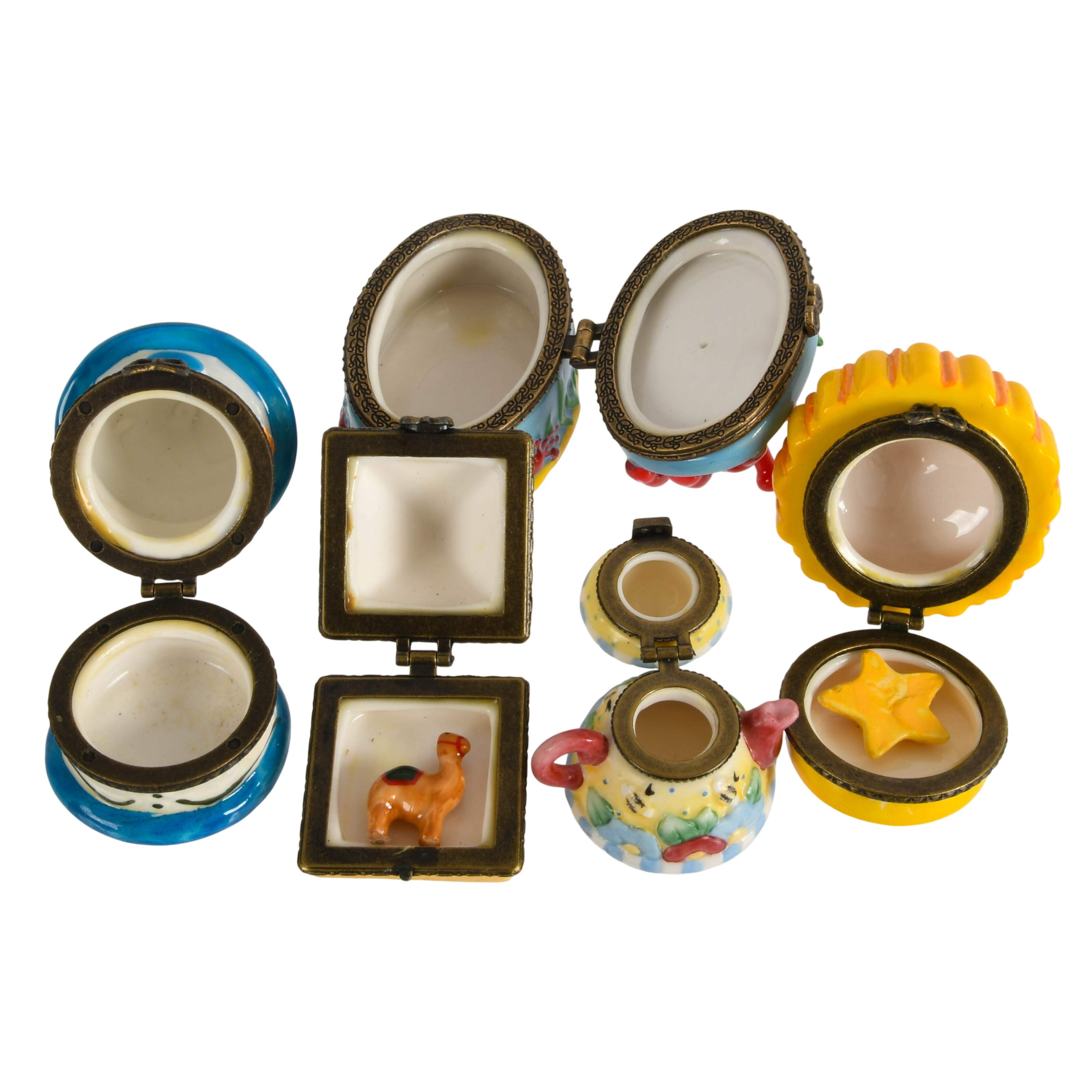 Set of Five Porcelain Figural Trinket Boxes-3