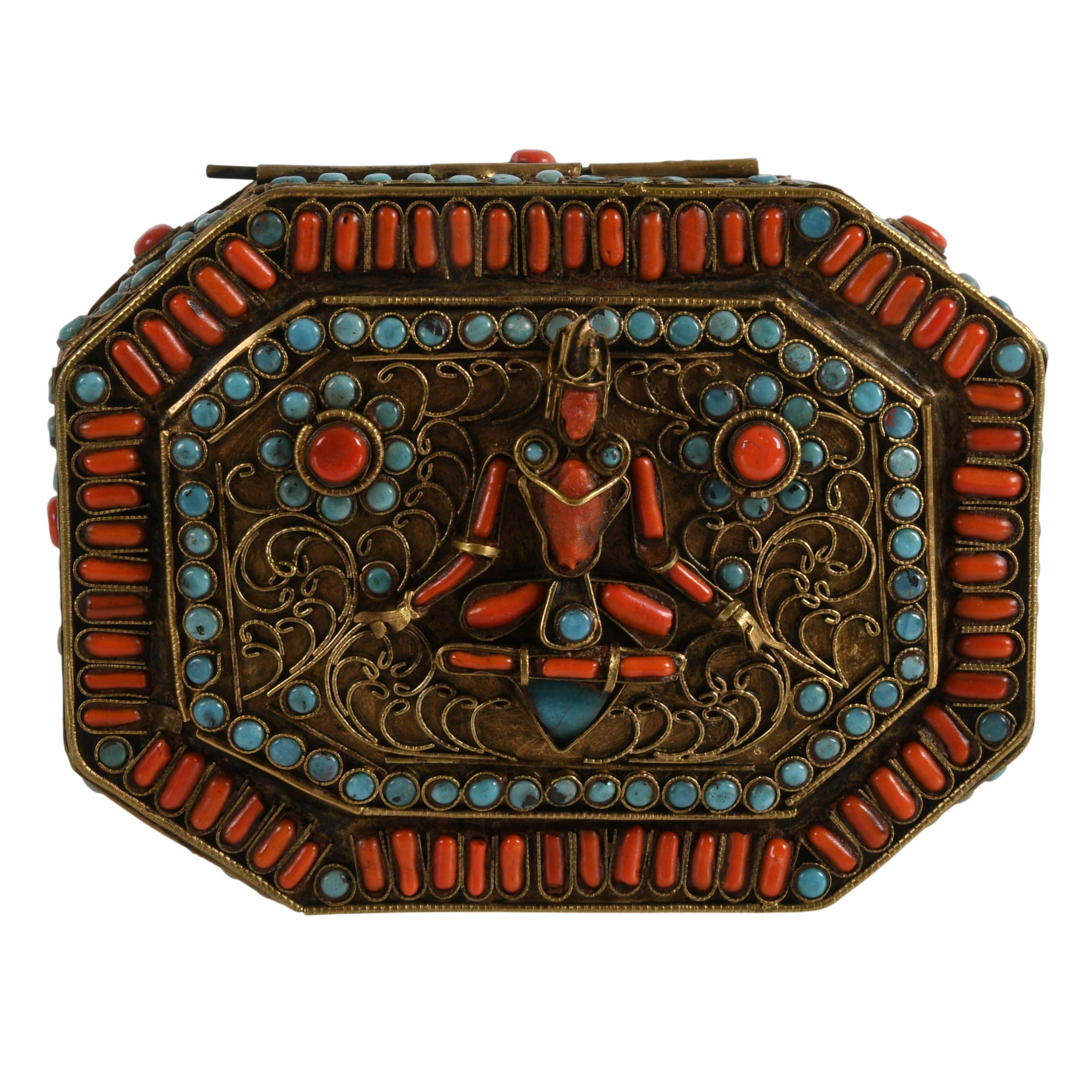 Grouping of Hand-Made Tibetan Metal Filigree Trinket Boxes-4
