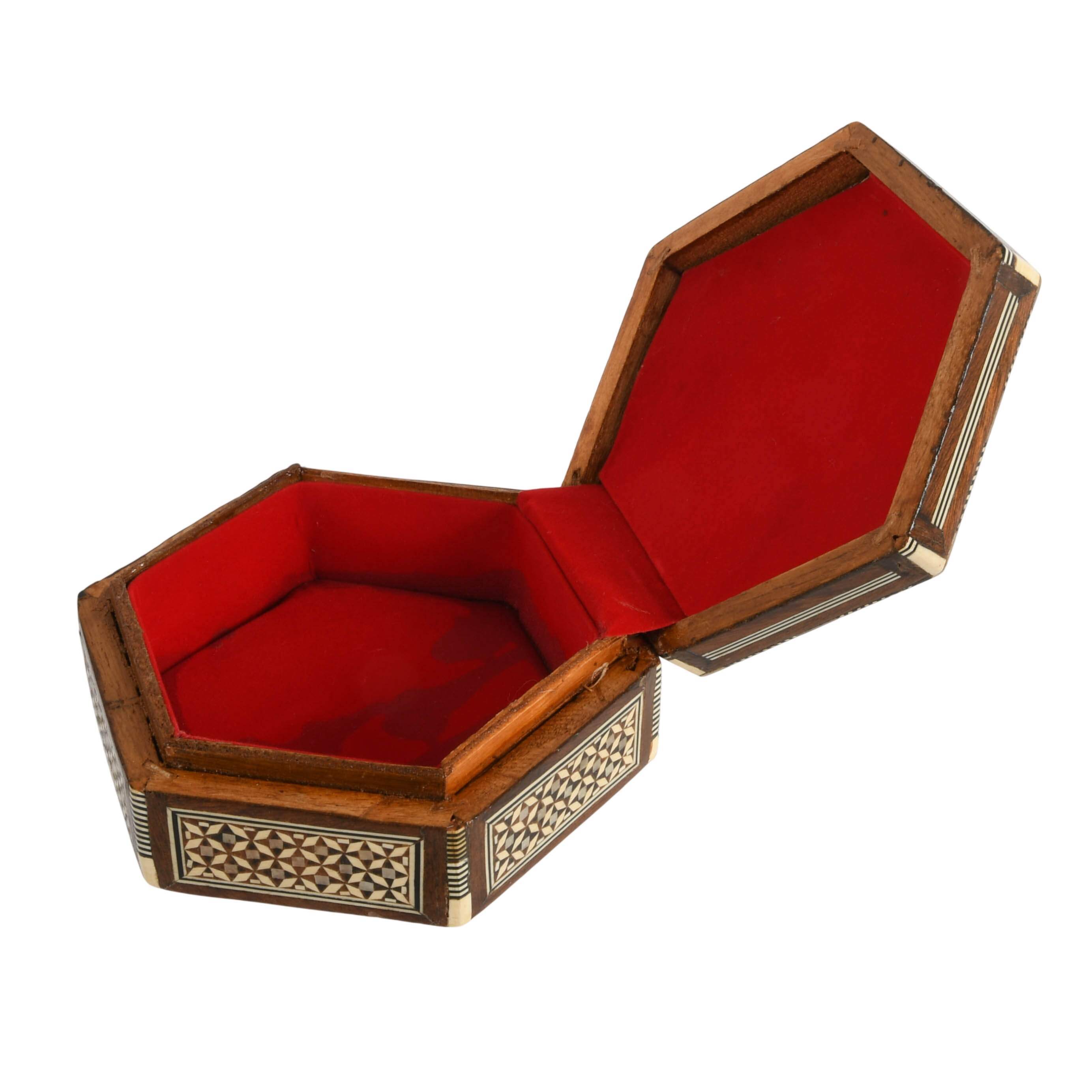 Mother of Pearl Inlaid Mosaic Marquetry Wooden Jewelry Box-2