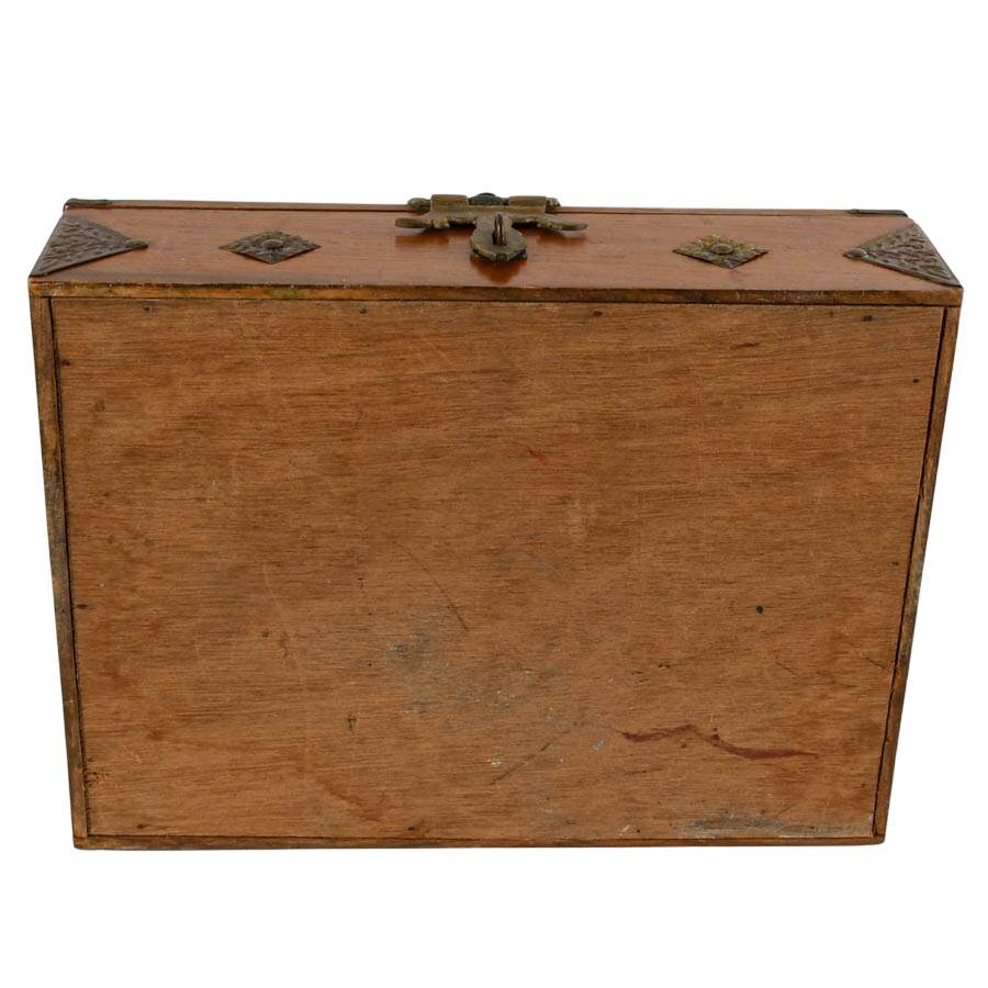Antique South Indian Exotic Wood Kerala Dowry Box-9