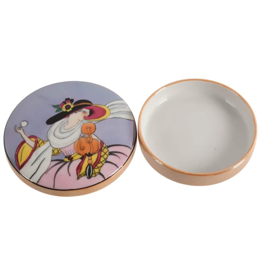 Pair of Noritake Lusterware Vanity Powder Boxes-6