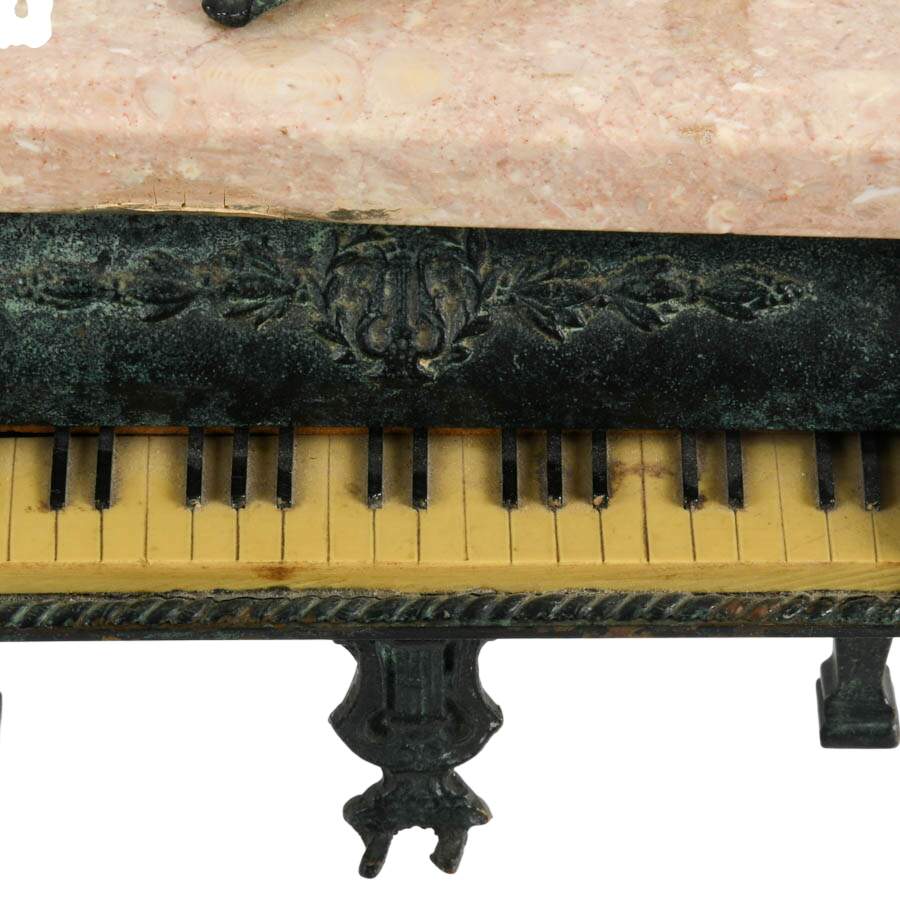 Swiss Thorens Reuge Bronze and Marble Grand Piano Music Box-2