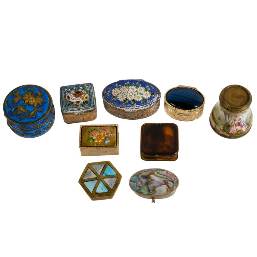 Collection of Metal and Plastic Pill Boxes-2