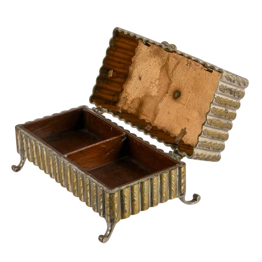 Vintage Fred Zimablist Footed Brass Music Box Case-2