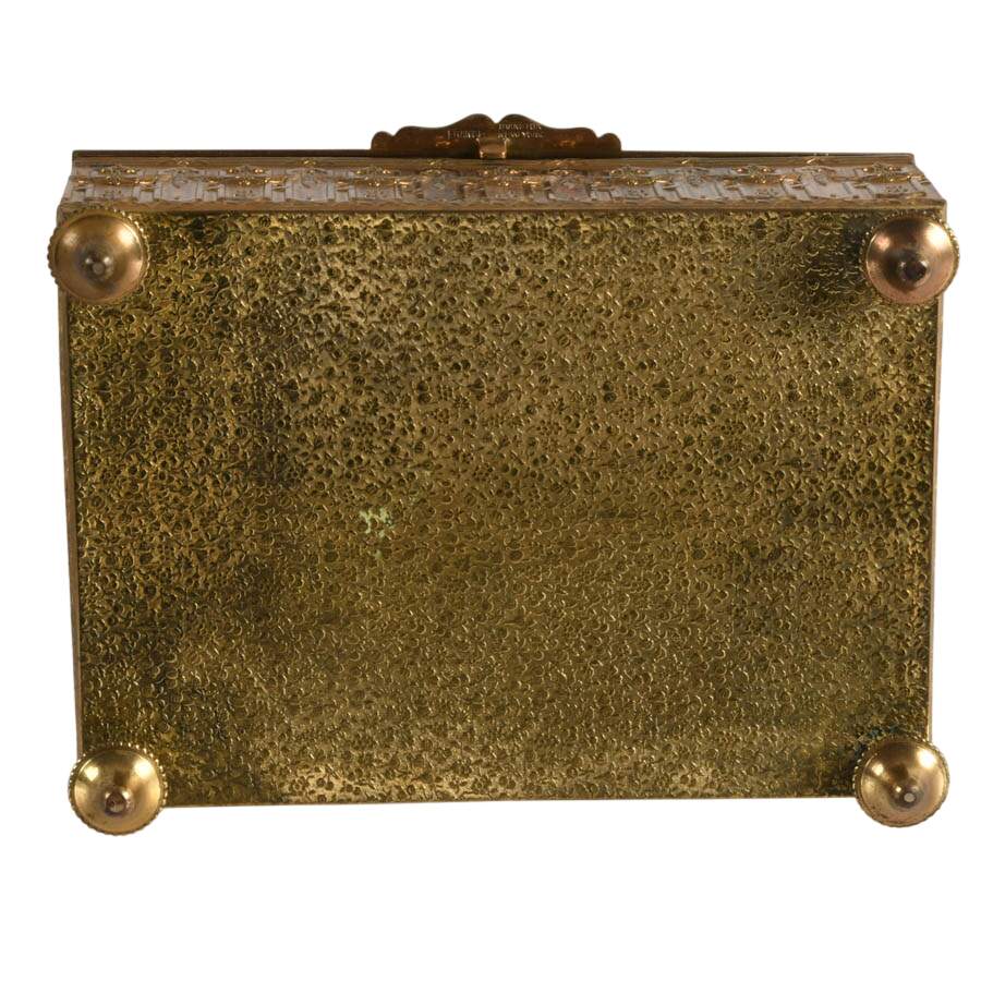 Antique French Bronze Music Sewing Casket Box-9