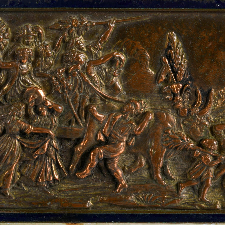 Antique French Bronze Music Sewing Casket Box-7