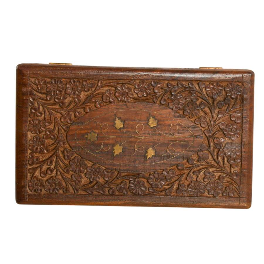 Antique Wooden Floral Box-4