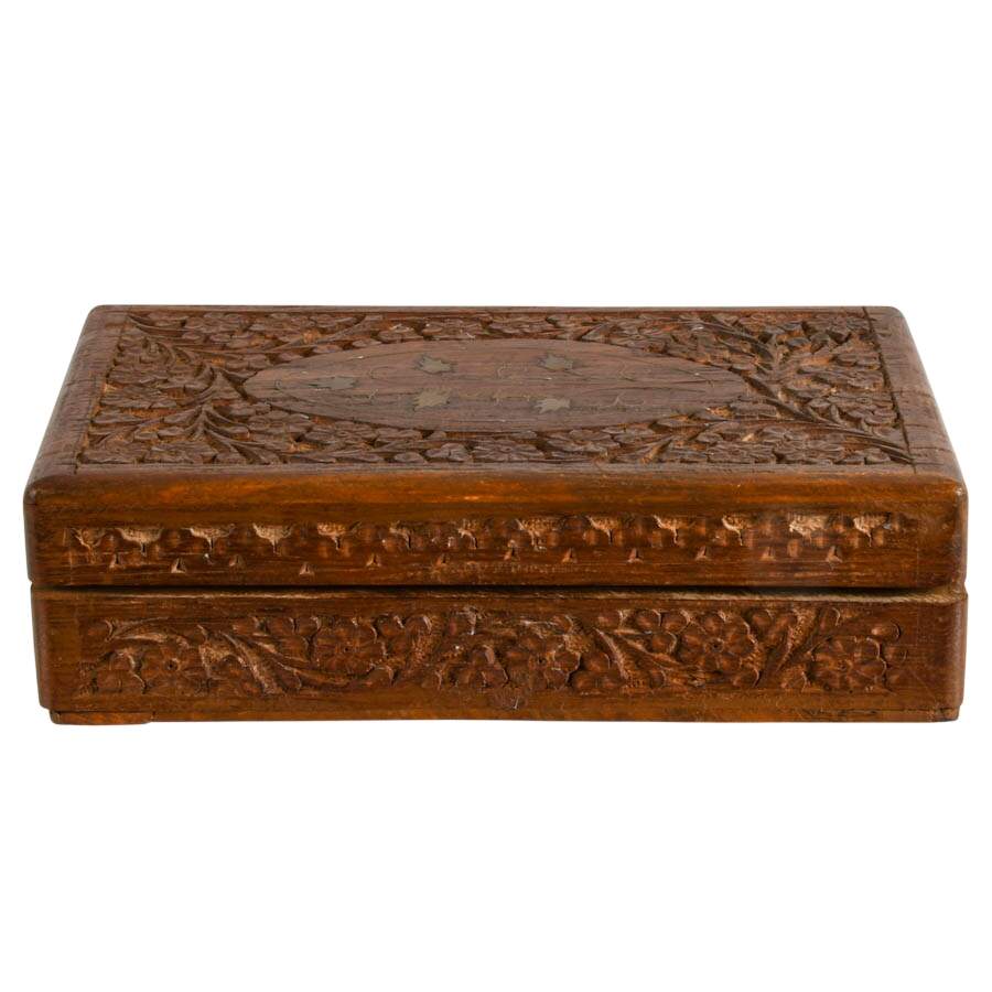 Antique Wooden Floral Box-1